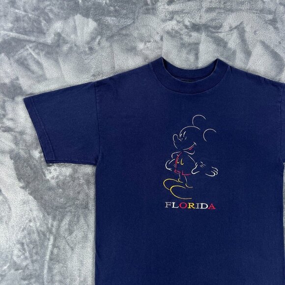Mickey Unlimited T Shirt Men M Vintage 90's Florida Mickey Mouse Embroidered USA - Picture 4 of 11